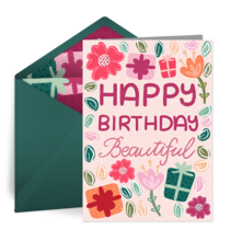 Happy Birthday Beautiful card image