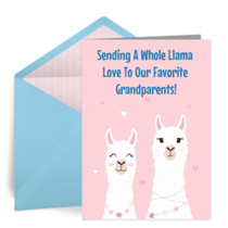 Llama Love for Grandparents card image