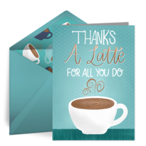 Thanks A Latte Boss card image