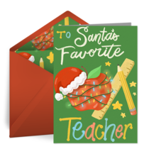 Santa's Favorite Teacher card image