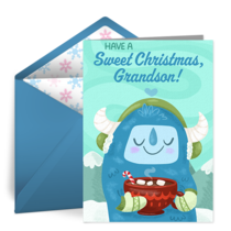 Sweet Christmas Grandson card image