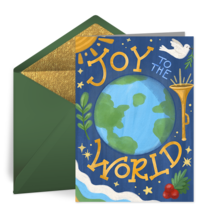 Illustrated Joy to the World card image
