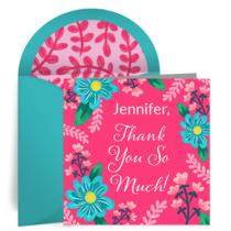 Personalized Floral Thanks card image