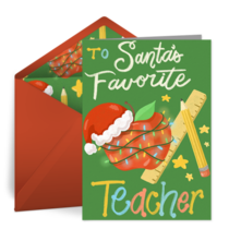 Favorite Teacher Holiday card image