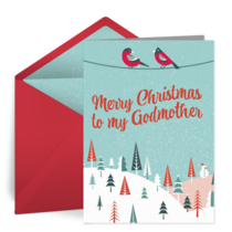 Merry Christmas Godmother card image