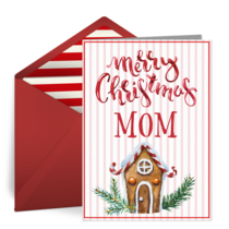 Merry Christmas Mom Gingerbread card image