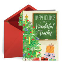 Wonderful Teacher Tree card image