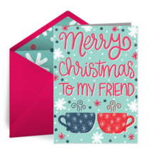 Merry Christmas Friend Mugs card image