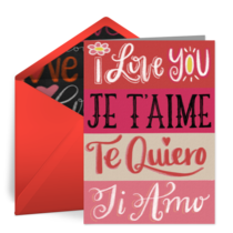 Words of Love card image