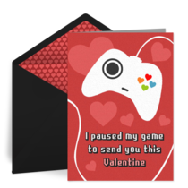 Gamer Valentine card image
