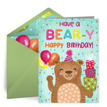 Bear Birthday card image