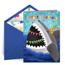 Shark Birthday card image