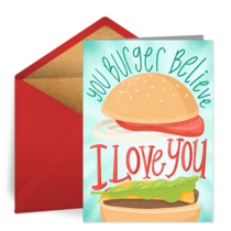 Burger Valentine card image
