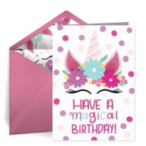 Magical Unicorn Birthday card image