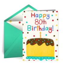 80th Birthday Cake card image
