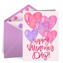 Happy Valentine's Balloons card image