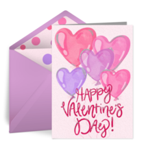 Happy Valentine's Balloon Bunch card image