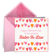Sister-In-Law Valentine card image