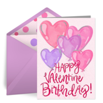 Valentine Birthday Balloon card image