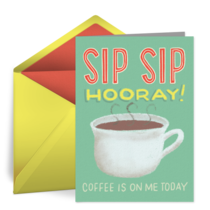 Sip Sip Anniversary card image