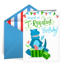 T-REXcellent Birthday card image