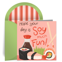 Sushi Birthday card image