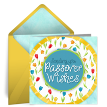 Flower Passover Wishes card image
