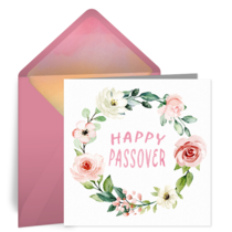 Floral Wreath Passover card image
