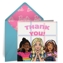 Barbie Thank You card image
