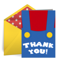 Blue Overall Thank You card image
