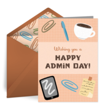 Illustrated Admin Day card image