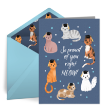 Cat Graduation card image