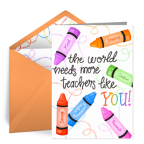 Teacher Crayons card image
