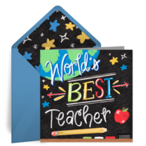 Best Teacher Chalkboard card image