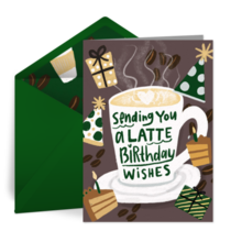 Latte Birthday Wish card image