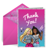 Barbie Birthday Thank You card image