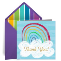 Rainbow Thank You Cloud card image
