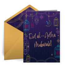 Colorful Eid Lanterns card image