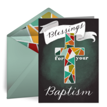 Stained Glass Baptism card image