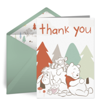Winnie the Pooh Baby Thank You card image
