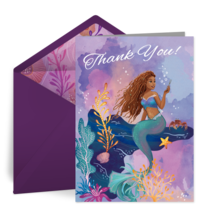 Little Mermaid Shimmer Thank You card image