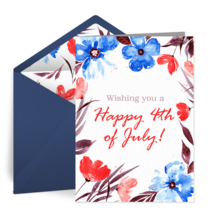 July 4th Watercolor card image