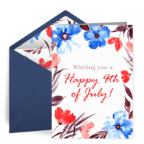 July 4th Florals card image