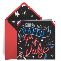 4th of July Chalk card image