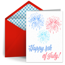 Happy July Fourth Fireworks card image