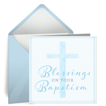 Baptism Blessings Blue card image