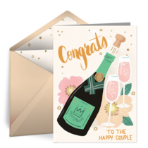 Champagne Bottle Congrats card image