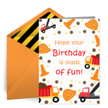 Construction Birthday card image