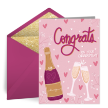 Engagement Cheers Hearts card image
