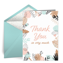 Abstract Floral Thanks card image